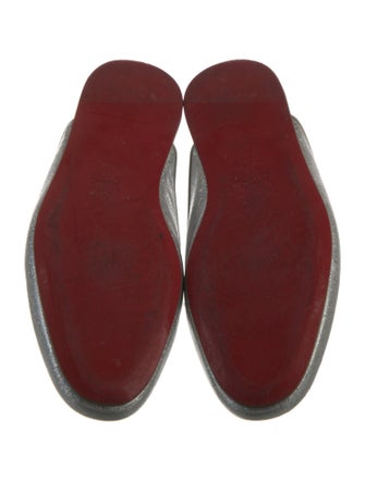 Christian Louboutin Leather Embroidered Accent Mules