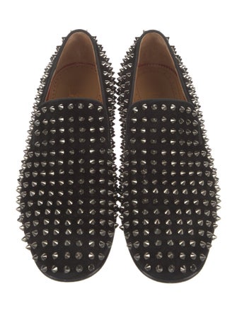 Christian Louboutin Spike Accents Suede Loafers