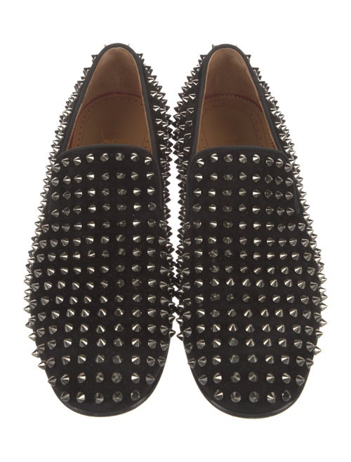 Christian Louboutin Spike Accents Suede Loafers