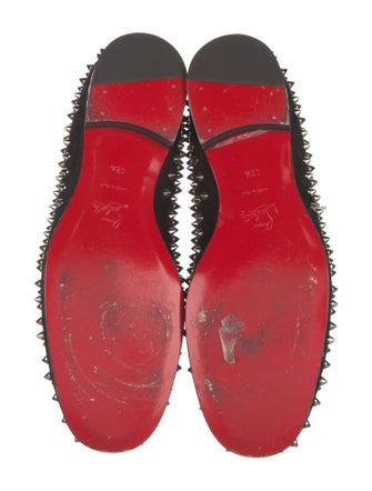 Christian Louboutin Spike Accents Suede Loafers