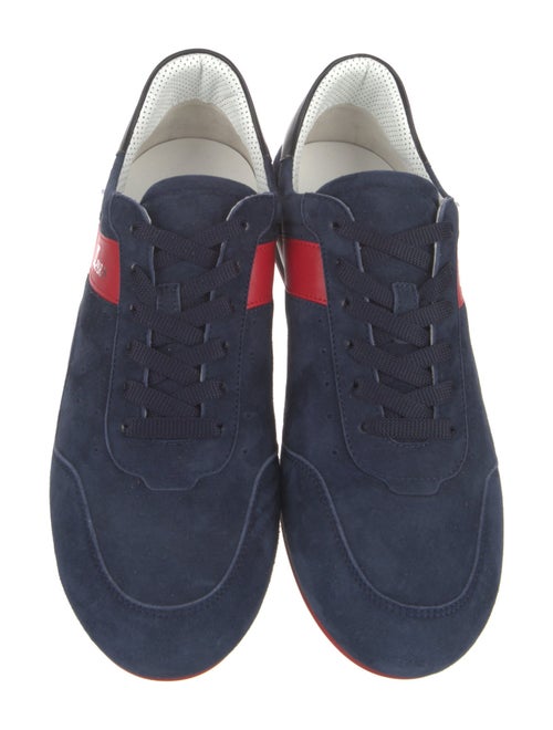 Christian Louboutin Suede Colorblock Pattern Sneakers