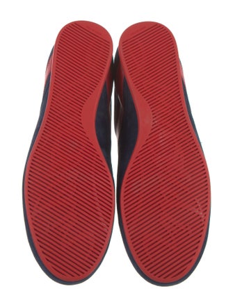 Christian Louboutin Suede Colorblock Pattern Sneakers