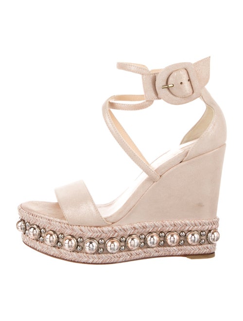 Christian Louboutin Suede Studded Accents Espadrilles