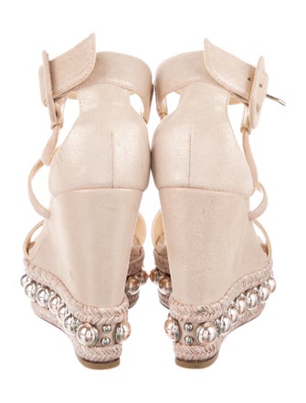 Christian Louboutin Suede Studded Accents Espadrilles