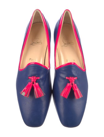 Christian Louboutin Leather Colorblock Pattern Loafers