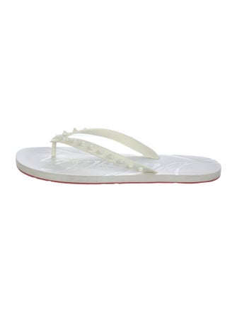 Christian Louboutin Spike Accents Rubber Flip Flops