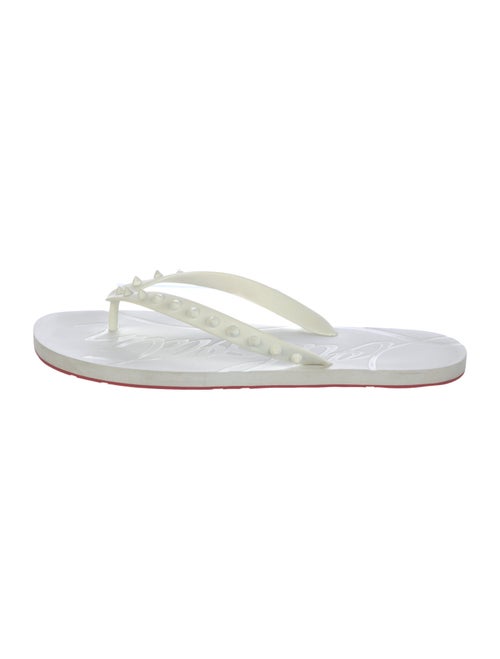 Christian Louboutin Spike Accents Rubber Flip Flops