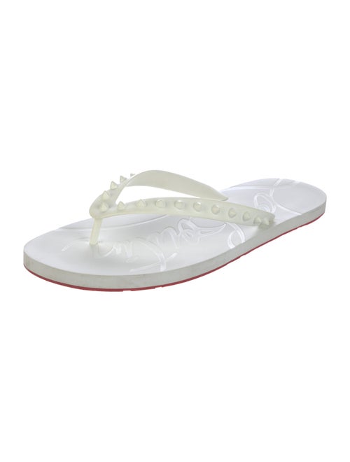 Christian Louboutin Spike Accents Rubber Flip Flops