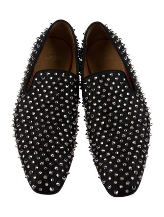 Christian Louboutin Spike Accents Canvas Loafers