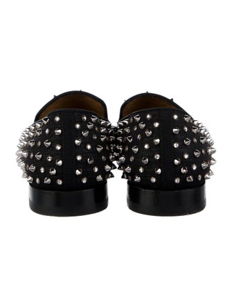Christian Louboutin Spike Accents Canvas Loafers