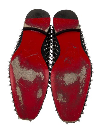Christian Louboutin Spike Accents Canvas Loafers