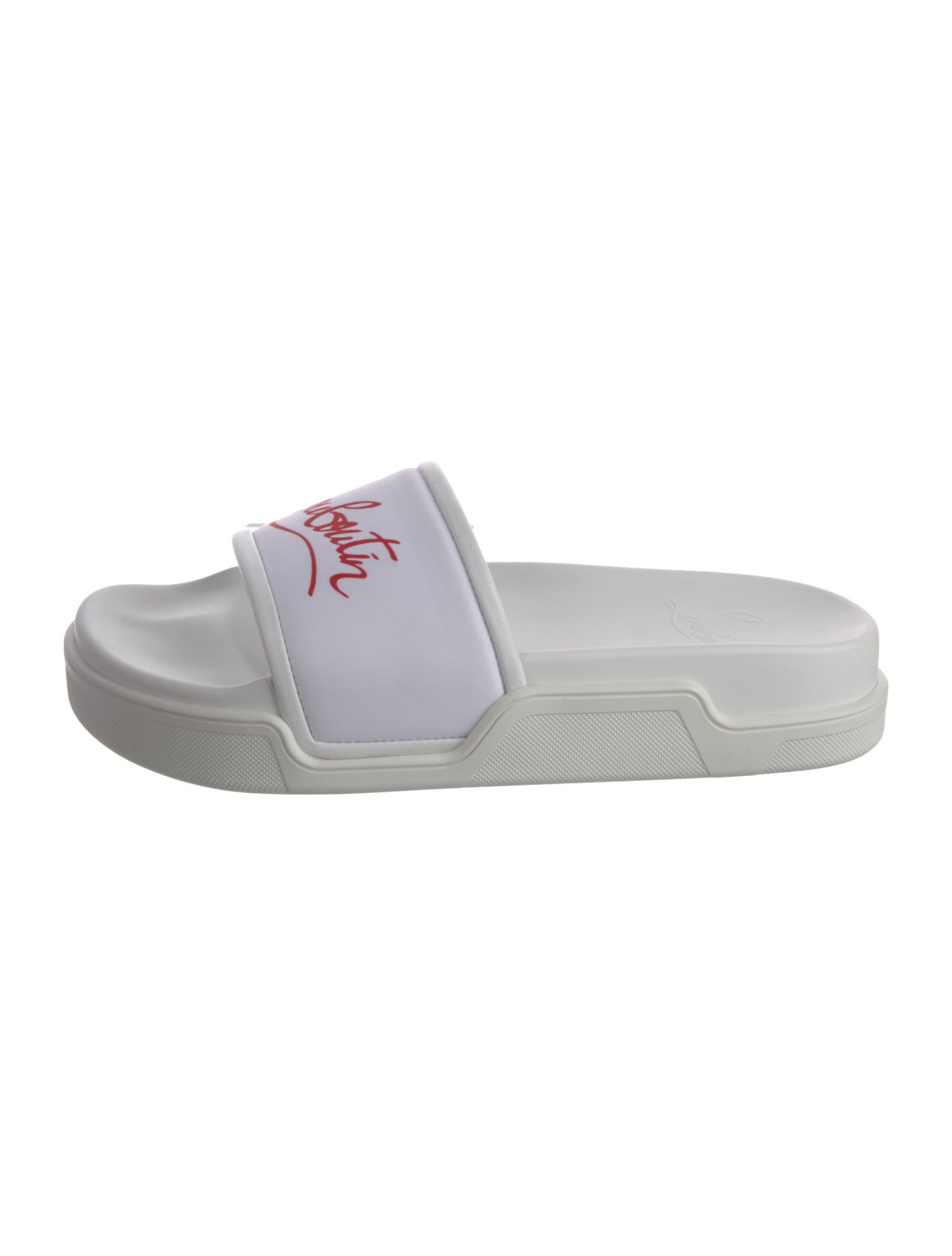 Christian Louboutin Neoprene Graphic Print Slides