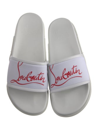 Christian Louboutin Neoprene Graphic Print Slides