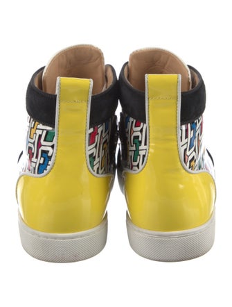 Christian Louboutin Patent Leather Printed Sneakers