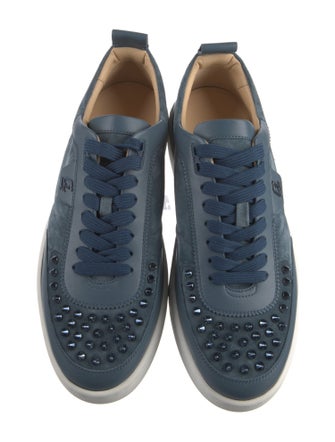 Christian Louboutin Spike Accents Suede Sneakers