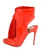 Christian Louboutin Suede Fringe Trim Accent Boots