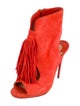 Christian Louboutin Suede Fringe Trim Accent Boots