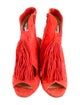 Christian Louboutin Suede Fringe Trim Accent Boots