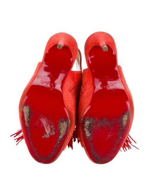 Christian Louboutin Suede Fringe Trim Accent Boots