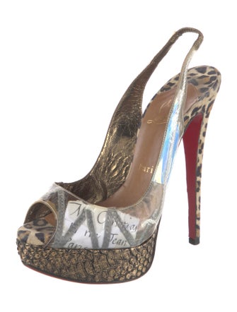 Christian Louboutin PVC Animal Print Slingback Pumps