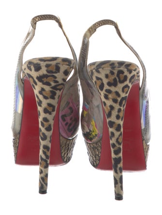 Christian Louboutin PVC Animal Print Slingback Pumps