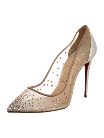 Christian Louboutin Mesh Crystal Embellishments Pumps