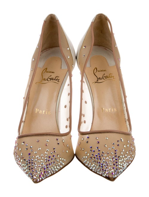 Christian Louboutin Mesh Crystal Embellishments Pumps