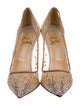 Christian Louboutin Mesh Crystal Embellishments Pumps