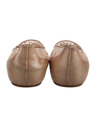 Christian Louboutin Mesh Crystal Embellishments Ballet Flats