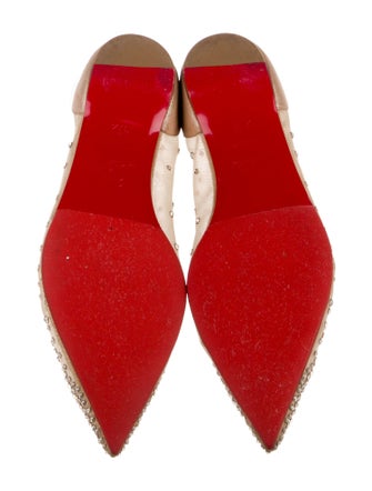 Christian Louboutin Mesh Crystal Embellishments Ballet Flats