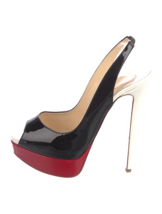 Christian Louboutin Patent Leather Slingback Pumps