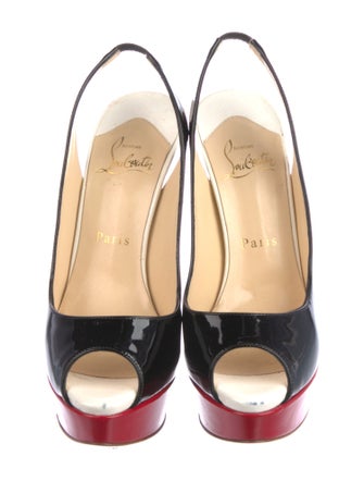 Christian Louboutin Patent Leather Slingback Pumps