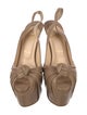 Christian Louboutin Leather Pleated Accents Slingback Sandals
