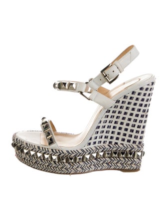 Christian Louboutin Leather Studded Accents Espadrilles
