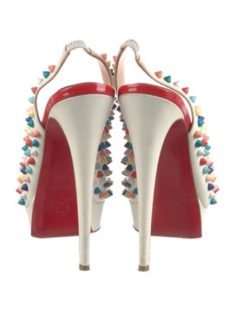 Christian Louboutin Spike Accents Leather Slingback Pumps