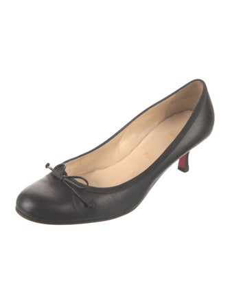 Christian Louboutin Leather Bow Accents Pumps