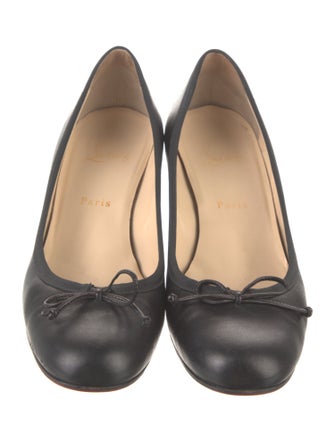 Christian Louboutin Leather Bow Accents Pumps