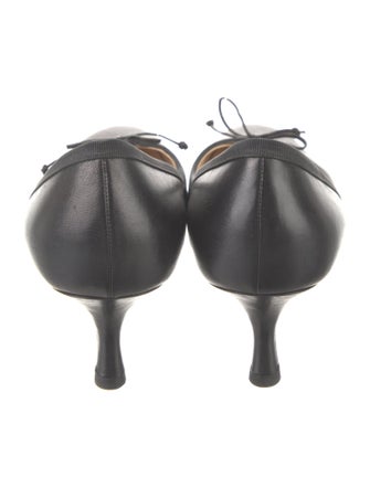 Christian Louboutin Leather Bow Accents Pumps