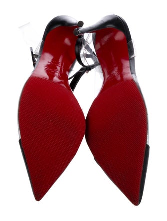 Christian Louboutin Spike Accents Leather T-Strap Pumps