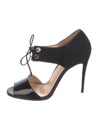 Christian Louboutin Suede T-Strap Pumps