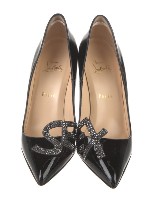 Christian Louboutin Patent Leather Glitter Accents Pumps