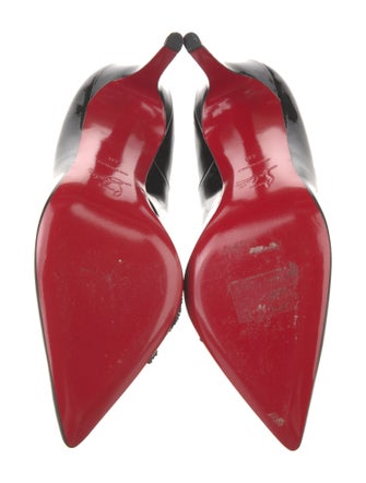 Christian Louboutin Patent Leather Glitter Accents Pumps