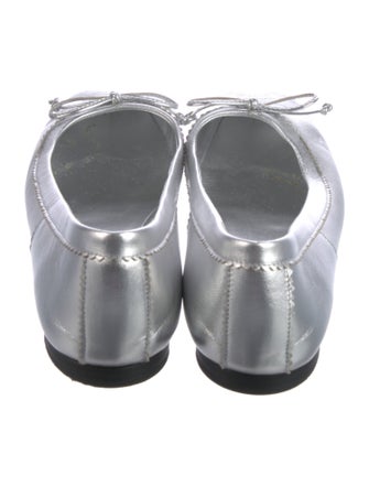 Christian Louboutin Leather Bow Accents Ballet Flats