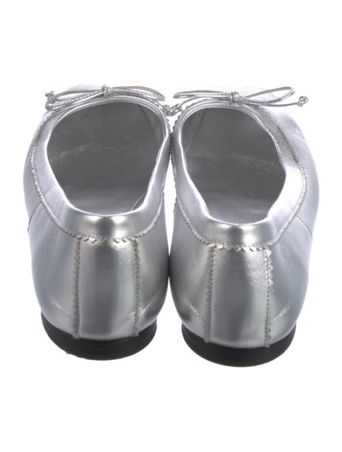 Christian Louboutin Leather Bow Accents Ballet Flats