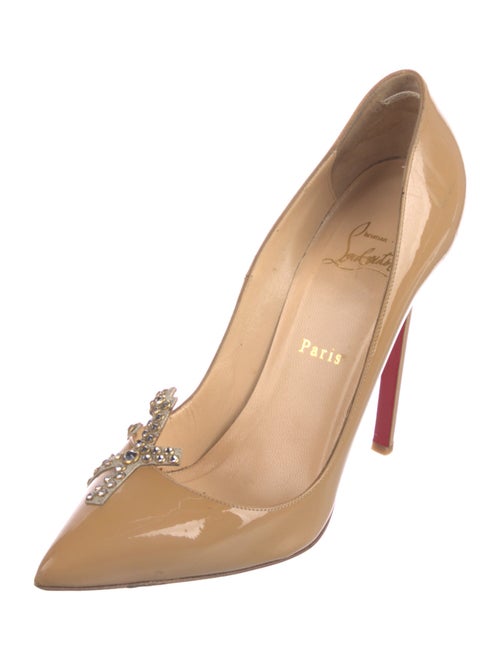 Christian Louboutin Patent Leather Crystal Embellishments Pumps