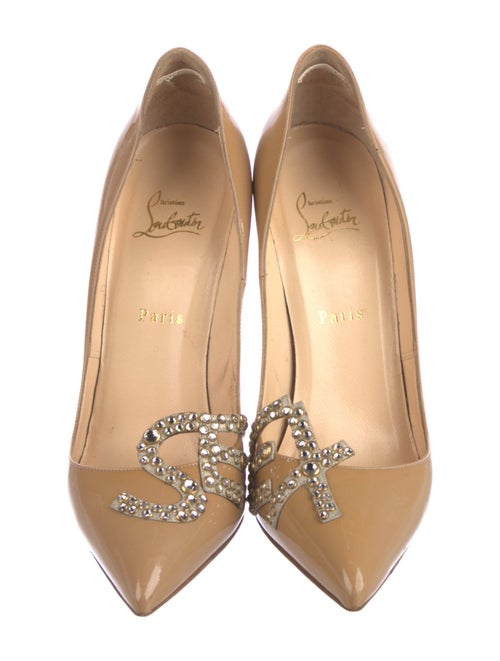 Christian Louboutin Patent Leather Crystal Embellishments Pumps