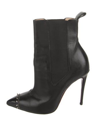 Christian Louboutin Spike Accents Leather Chelsea Boots