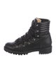 Christian Louboutin Spike Accents Leather Combat Boots