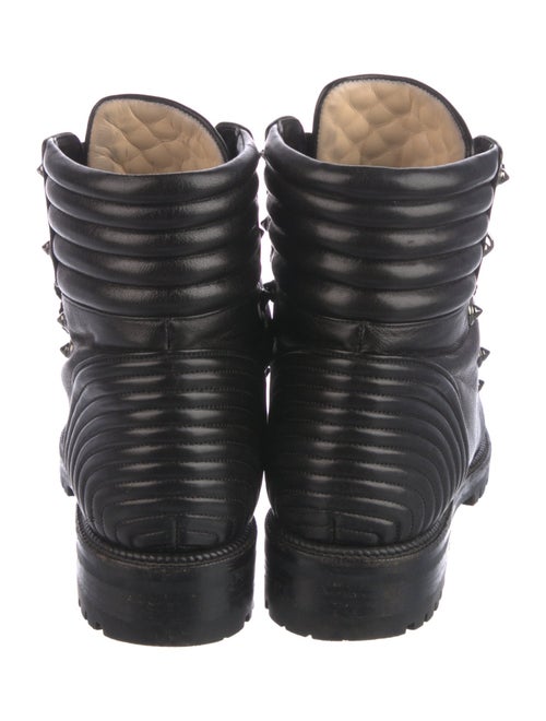 Christian Louboutin Spike Accents Leather Combat Boots
