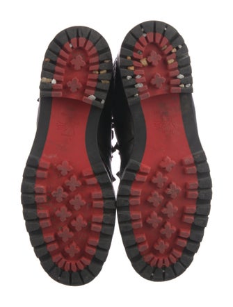 Christian Louboutin Spike Accents Leather Combat Boots